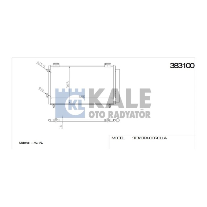 KLIMA RADYATÖRÜ TOYOTA COROLLA 608-347-16 AL-AL - KL383100