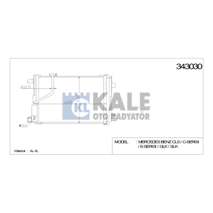 KLIMA RADYATÖRÜ MERCEDES CLS - C - E SERISI - GLK - SLK 07+ AL-AL - KL343030