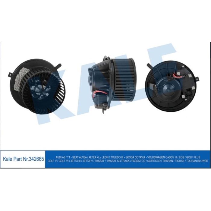 KALORIFER MOTORU BLOWER 12V VW CADDY-GOLF-JETTA-PASSAT-SCIROCCO OTOMATIK KLIMALI AUDI A3 SEAT LEON - KL342665