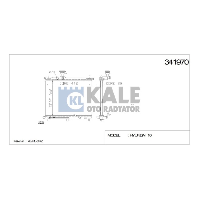 RADYATÖR HYUNDAI I10 08+ 1.1 A  AL-PL-BRZ - KL341970