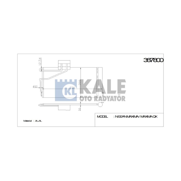 KLIMA RADYATÖRÜ MERCEDES 200 665X368X16 AL-AL - KL387800