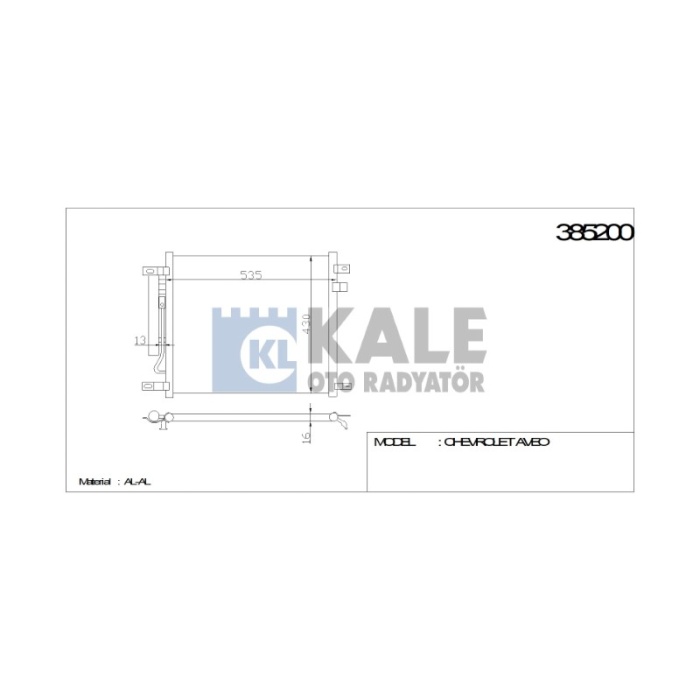 KLIMA RADYATÖRÜ CHEVROLET AVEO 515X42816 AL-AL - KL385200