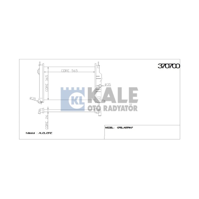 RADYATÖR OPEL ASTRA F 535-368-22 AL-PL-BRZ MANUEL ŞANZUMAN - KL370700