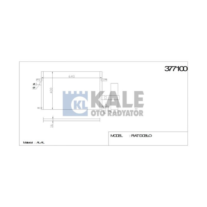 KLIMA RADYATÖRÜ CHEVROLET LACETTI NUBIRA 622-407-16 AL-AL - KL377100