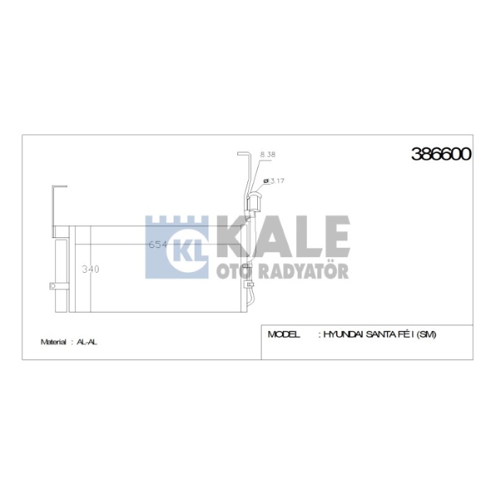 KLIMA RADYATÖRÜ HYUNDAI SANTA FÉ I SM 680-350-18 AL-AL - KL386600