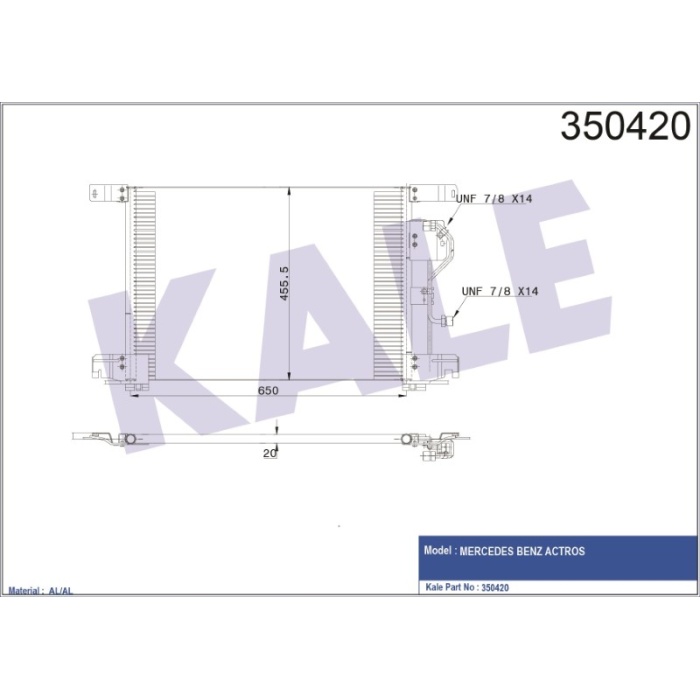 KONDENSER MERCEDES BENZ ACTROS - KL350420