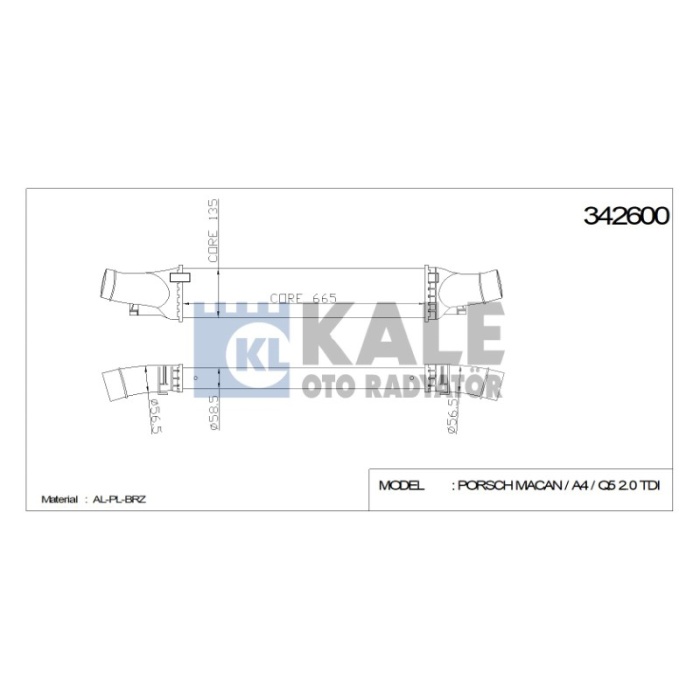 TURBO RADYATÖRÜ INTERCOOLER AUDI A4 AL-PL-BRZ - KL342600