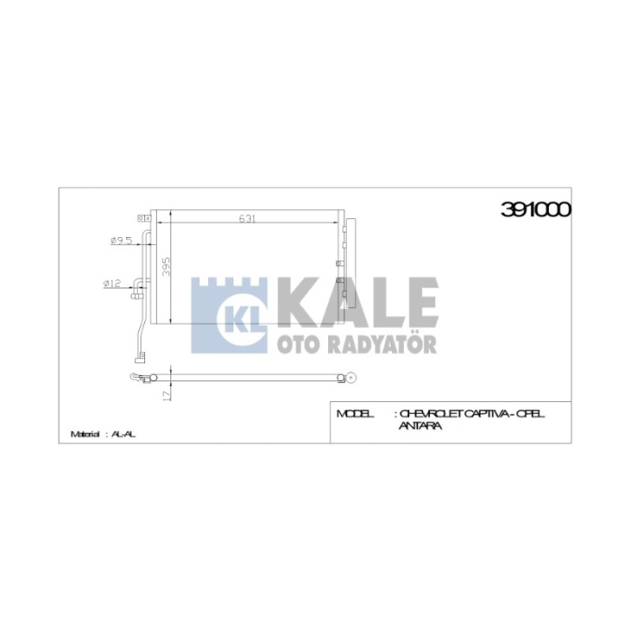 KLIMA RADYATÖRÜ CHEVROLET CAPTIVA 670-393-18 AL-AL - KL391000