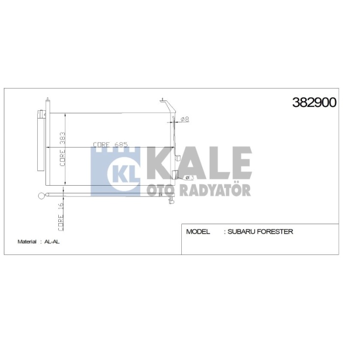 KLIMA RADYATÖRÜ SUBARU FORESTER 667-389-16 AL-AL - KL382900