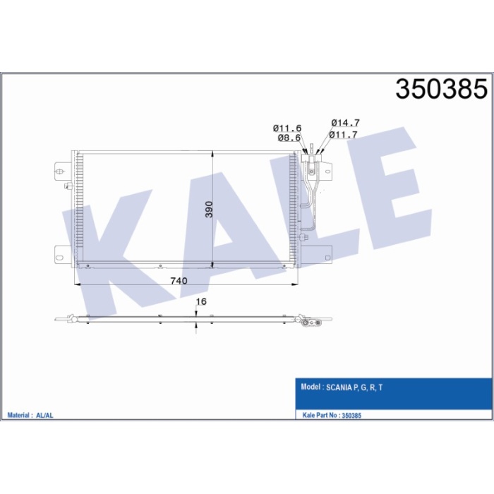 KONDENSER SCANIA P. G. R. T - KL350385