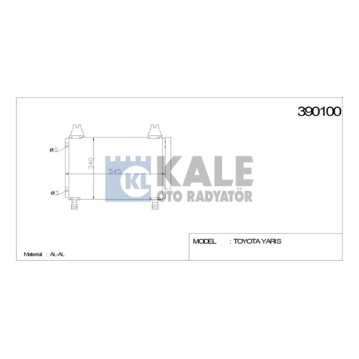 KLIMA RADYATÖRÜ TOYOTA YARIS 524X318X16 AL-AL - KL390100