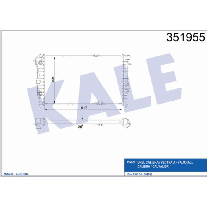 RADYATÖR OPEL VECTRA A 1.4-1.6 89-95 AL-PL-BRZ - KL351955