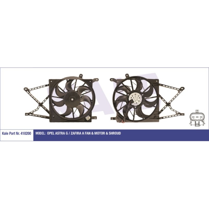 FAN MOTORU DAVLUMBAZLI OPEL ASTRA G - ZAFIRA A  230W 380MM - KL418200