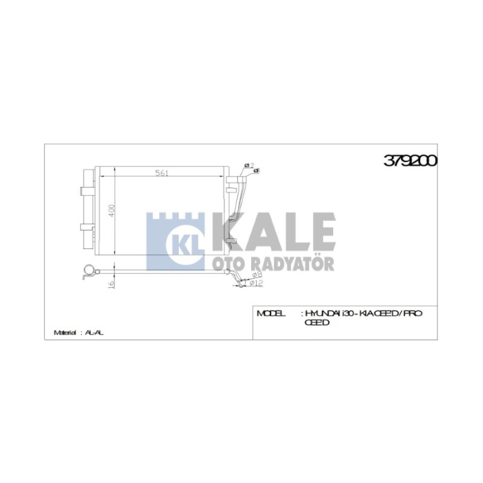 KLIMA RADYATÖRÜ HYUNDAI I30 587-391-16 AL-AL - KL379200