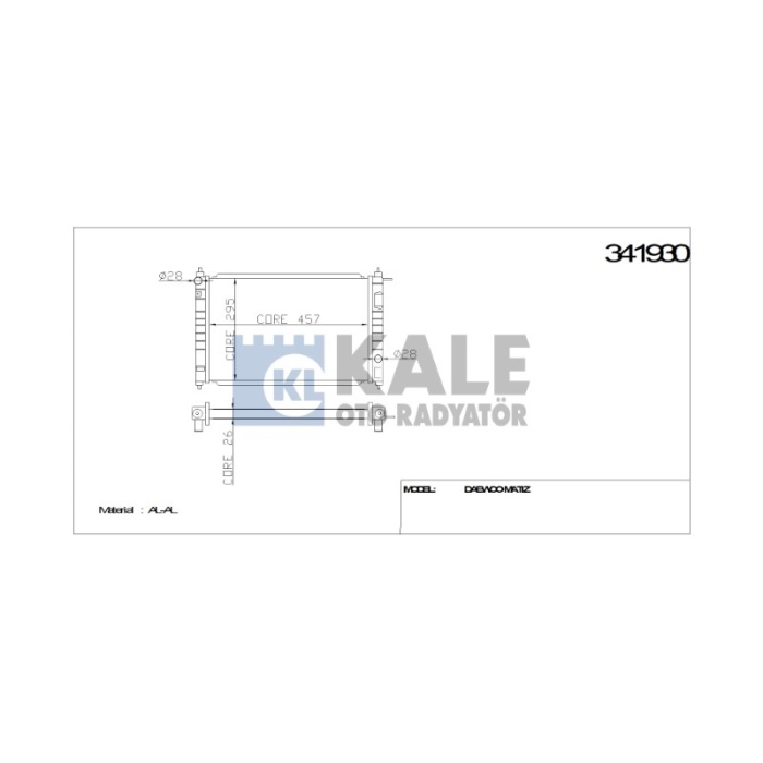 RADYATÖR DAEWOO MATIZ  98+  0.8 M  AL-PL-BRZ - KL341930