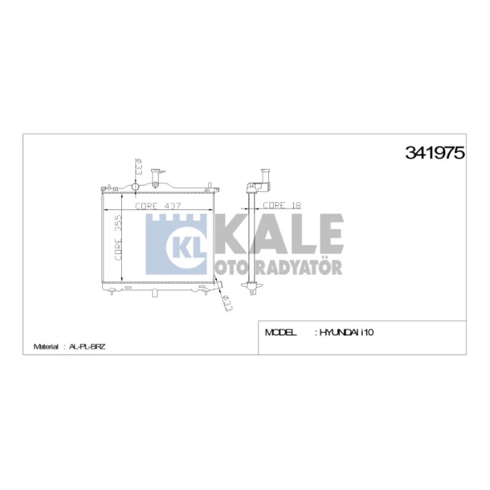 RADYATÖR HYUNDAI I10 08+ 1.0 - 1.2 M  AL-PL-BRZ - KL341975