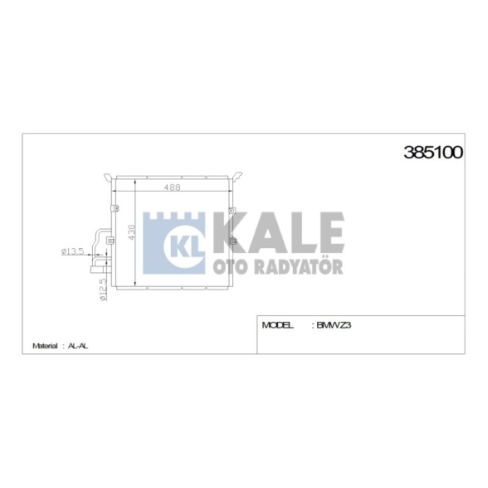 KLIMA RADYATÖRÜ BMW Z3 470X428X16 AL-AL - KL385100