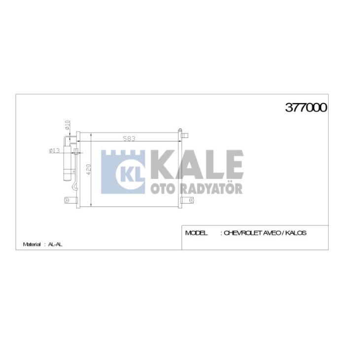 KLIMA RADYATÖRÜ CHEVROLET AVEO KALOS 560-457.5-18 AL-AL - KL377000