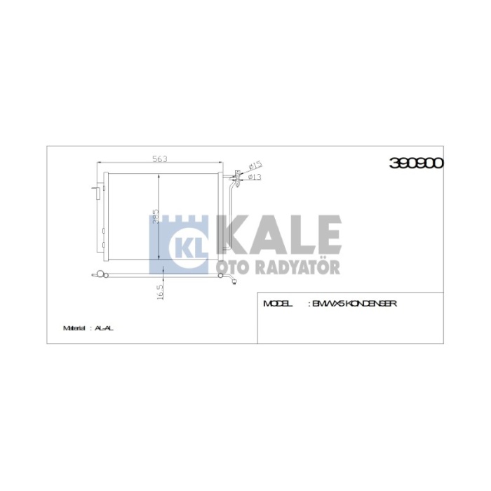 KLIMA RADYATÖRÜ BMW X5 496-393-16 AL-AL - KL390900