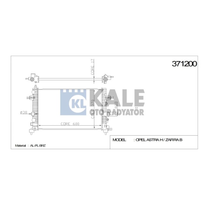 RADYATÖR OPEL ASTRA H ZAFIRA B 605-359-23 AL-PL-BRZ - KL371200