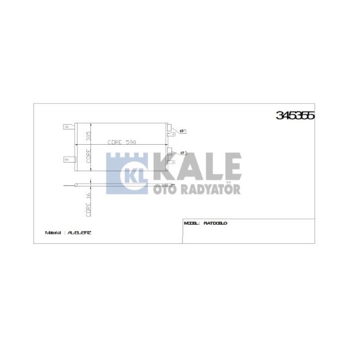 KLIMA RADYATÖRÜ FIAT DOBLO AL-AL - KL345355