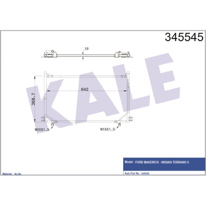 KLIMA RADYATÖRÜ FORD MAVERICK - NISSAN TERRANO II AL-AL - KL345545