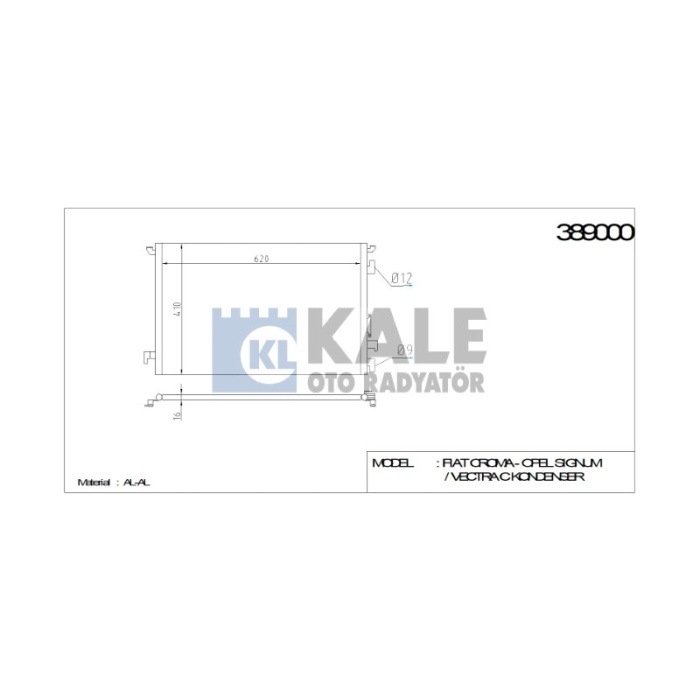 KLIMA RADYATÖRÜ OPEL SIGNUM VECTRA C 688X668X16 AL-AL - KL389000