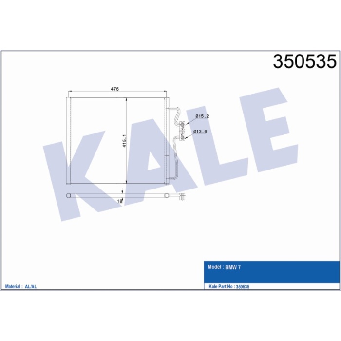 KLIMA RADYATÖRÜ BMW 7 AL-PL-BRZ - KL350535