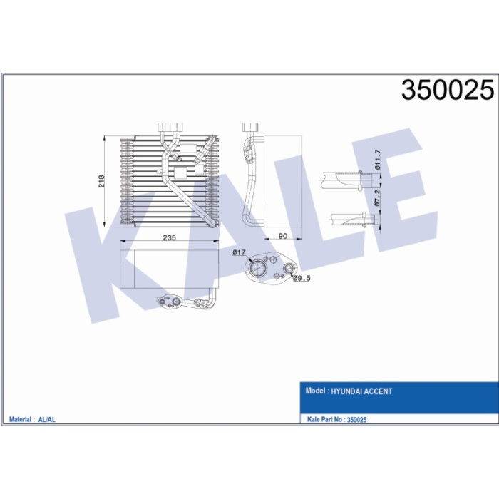 EVAPORATOR HYUNDAI ACCENT - KL350025