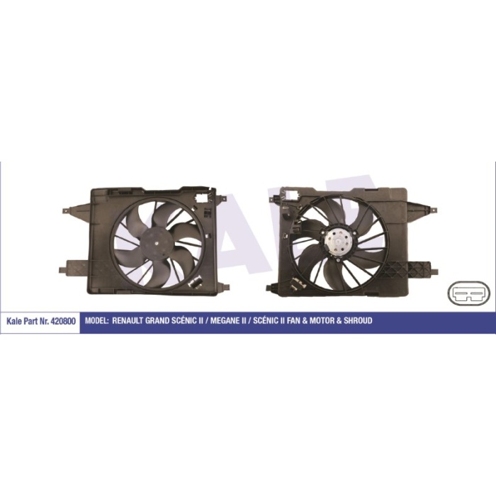 FAN MOTORU DAVLUMBAZLI RENAULT  MEGANE II - SCÉNIC II  190W 380MM - KL420800