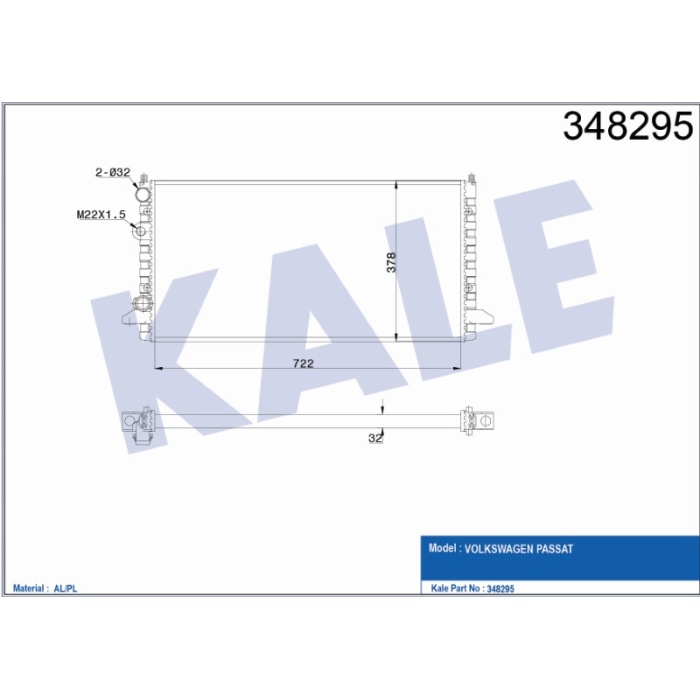 RADYATÖR VW  PASSAT MT - KL348295