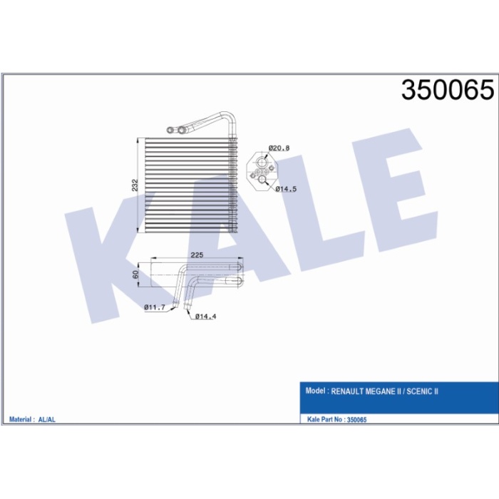 EVAPORATOR RENAULT MEGANE II - SCENIC II - KL350065