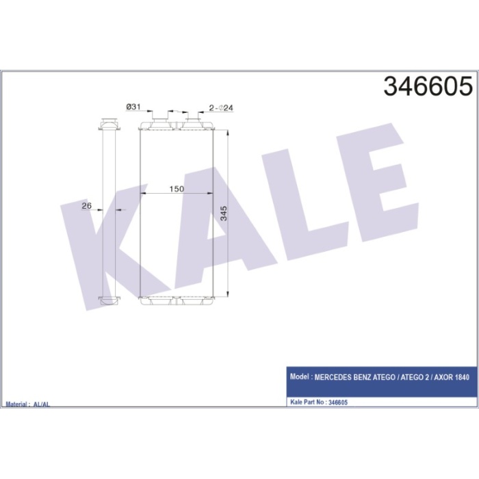 KALORIFER ATEGO -ATEGO II -AXOR 04=- - KL346605