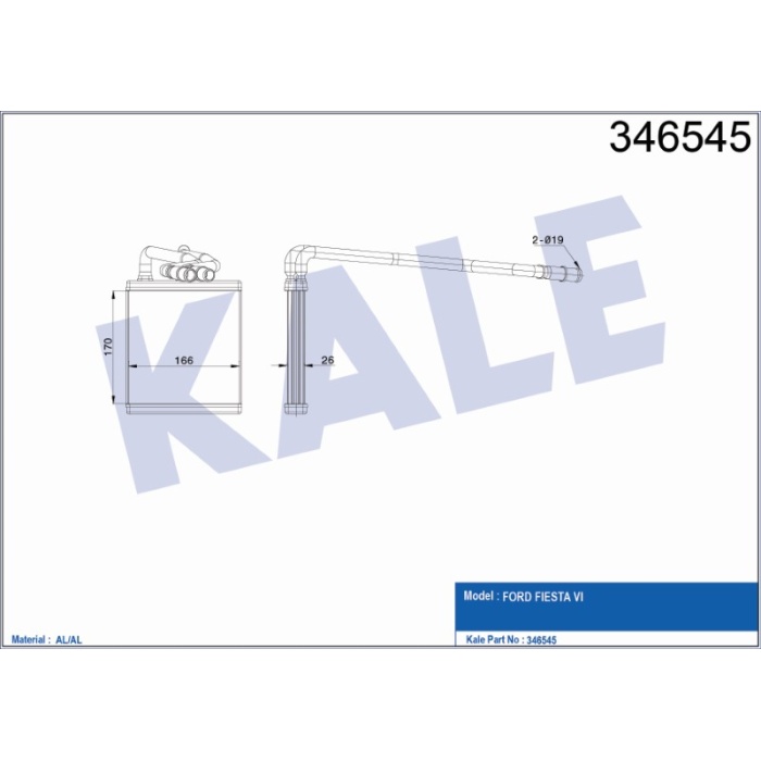 KALORIFER RADYATÖRÜ BRAZING FORD FIESTA VI 1573046 - KL346545