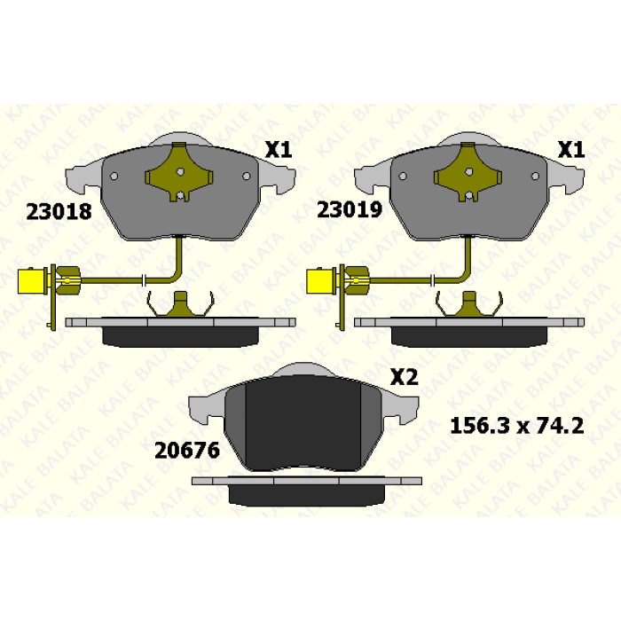 FREN BALATA ÖN AUDI A4. A6-SKODA SUPERB-VW PASSAT 1.9 TDI. 2.0 - KL23018-204-05-ANS-KD13