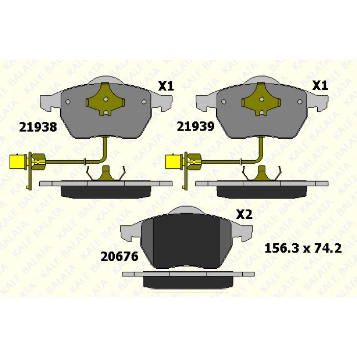 FREN BALATA ÖN AUDI A4 - A6 -A8 - VW GOLF IV. PASSAT. BORA 2.0 - SKODA SUPERB - KL21938-204-05-ANS-KD13