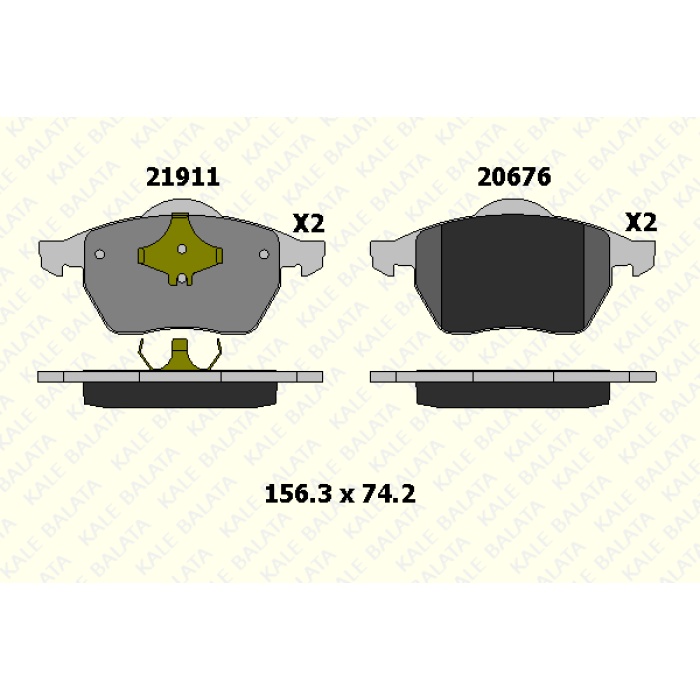 FREN BALATA ÖN AUDI A3. TT - SEAT LEON-SKODA OCTAVIA - VW BORA. GOLF III. TRANSPORTER. PASSAT - KL21911-206-05-ANS-KD13