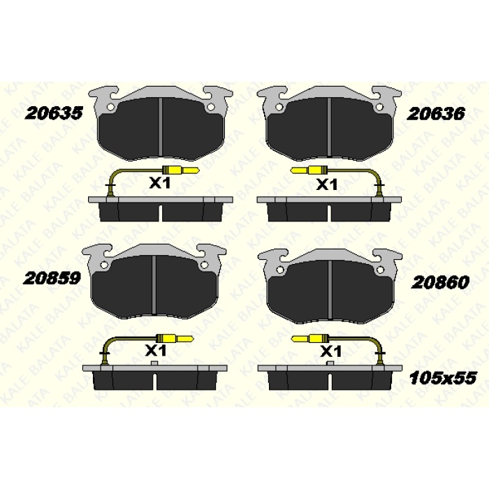 FREN BALATA ÖN CLIO-EXPRESS-R5 - PEUGEOT 305 I-II- CITROEN BX BREAK - KL20635-180-05-ANS-KD13