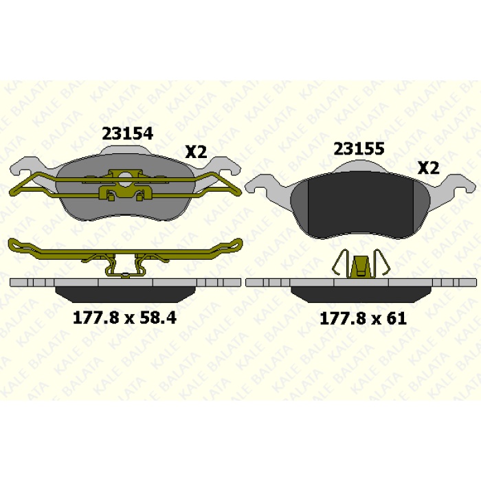 FREN BALATA ÖN FORD FOCUS 1.4-1.6-1.8 - KL23154-185-05-ANS-KD13