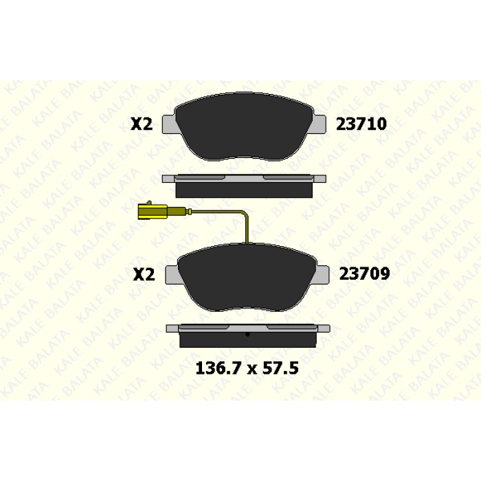 FREN BALATA ÖN FIAT 500. FIORINO. LINEA YENI MODEL. PUNTO. PUNTO EVO DOBLO IKI FIŞLI .4-1.6-1.9 MU - KL23710-192-35-ANS-KD13