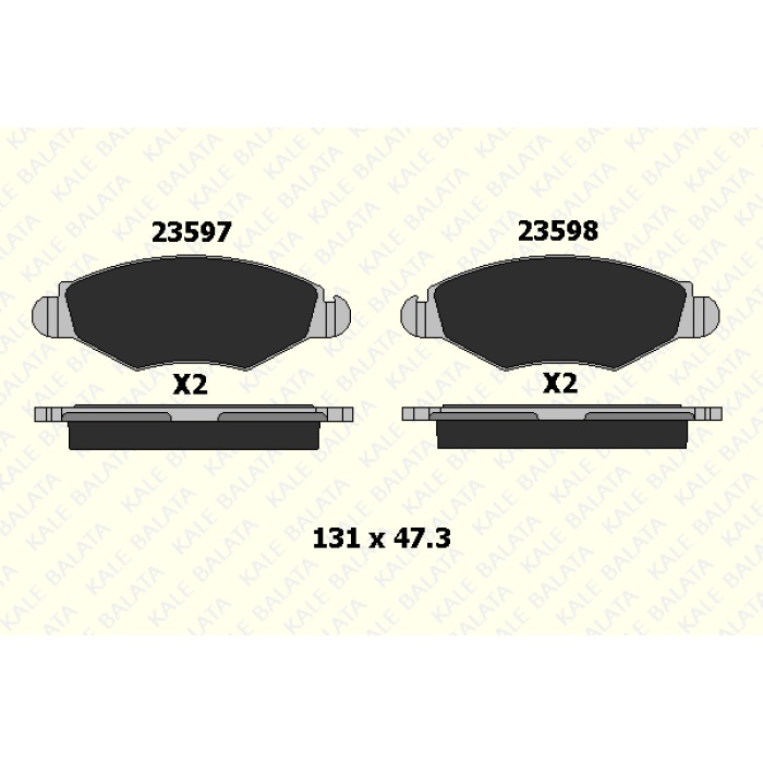 FREN BALATA ÖN PEUGEOT P206 1.4HDI 1.1-1.4-1.6-1.9 98--- P206+T3E1.4-1.6 06---KANGOO 1.9D CELIK S - KL23597-180-15-ANS-KD13