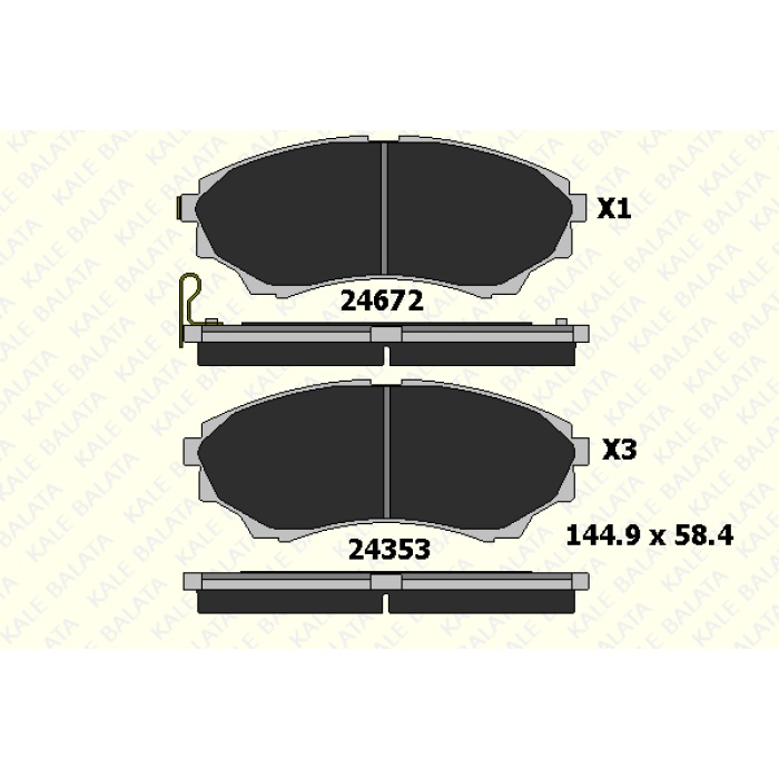 FREN BALATA ÖN FORD RANGER MAZDA 2500 2.5TD 99-06 3.0TD 4X4 06- - KL24353-150-05-ANS-KD11