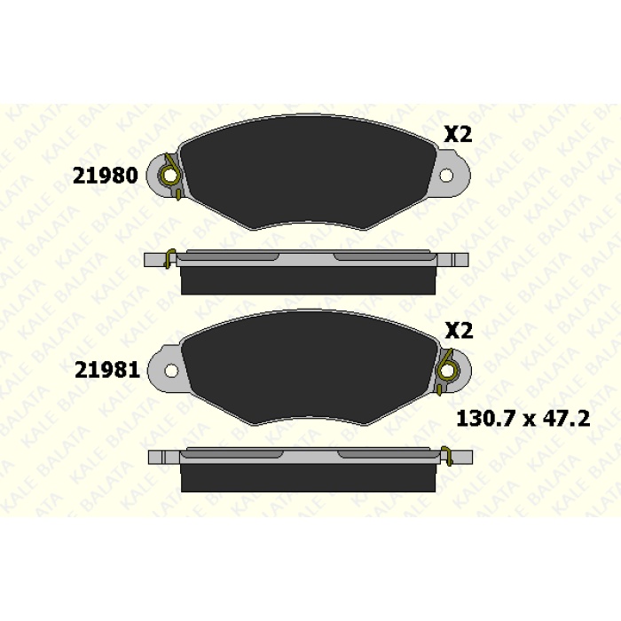 FREN BALATA ÖN RENAULT CLIO-TICARI KANGOO 1.9D-KANGOO 1.5DCI-XSARA 1.4-1.5-P206 - KL21980-180-25-ANS-KD13