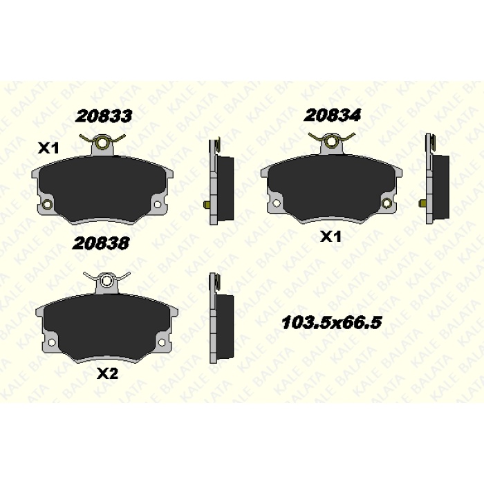 ÖN FREN BALATASI DISK FIAT TEMPRA 90-98. TIPO 87-96. UNO 85-96 PUNTO 93-00  1.4-1.6-1.8- 2.0 - KL20833-171-25-ANS-KD13