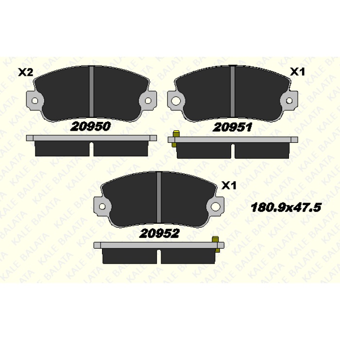 FREN BALATA ÖN FIAT REGATA.PANDA.UNO 70S-LANCIA Y 10156-SEAT IBIZA 1.5-1.7 - MALAGA - TERRA - KL20950-180-05-ANS-KD13