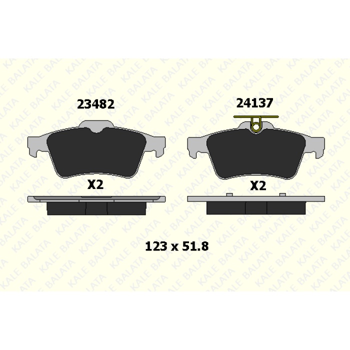 FREN BALATA ARKA FORD FOCUS C-MAX.II. TOURNEO CONNECT. TRANSIT OPEL VECTRA C. CITROEN C5 - MAZDA 3.5 - KL24137-165-05-ANS-KD13