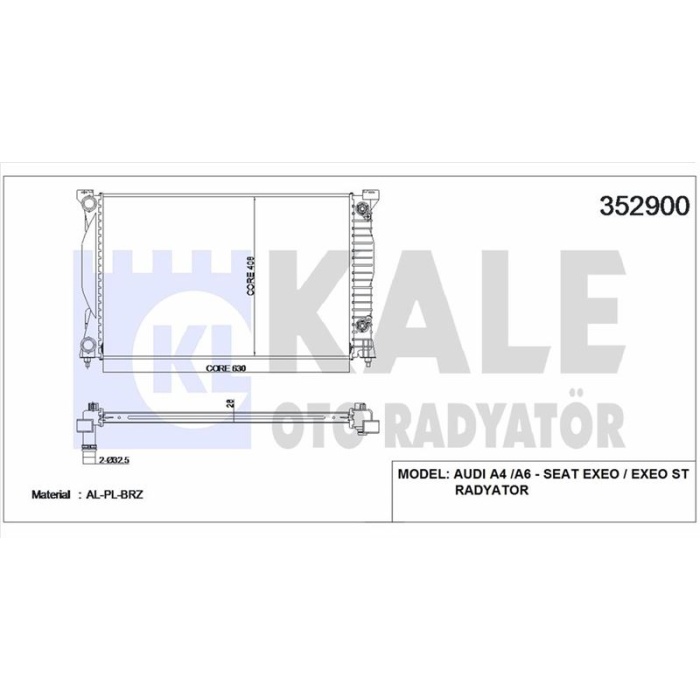 MOTOR RADYATORU A4 A6 2.0 TFSI 2.0 TDI 01-08 - KALE 352900