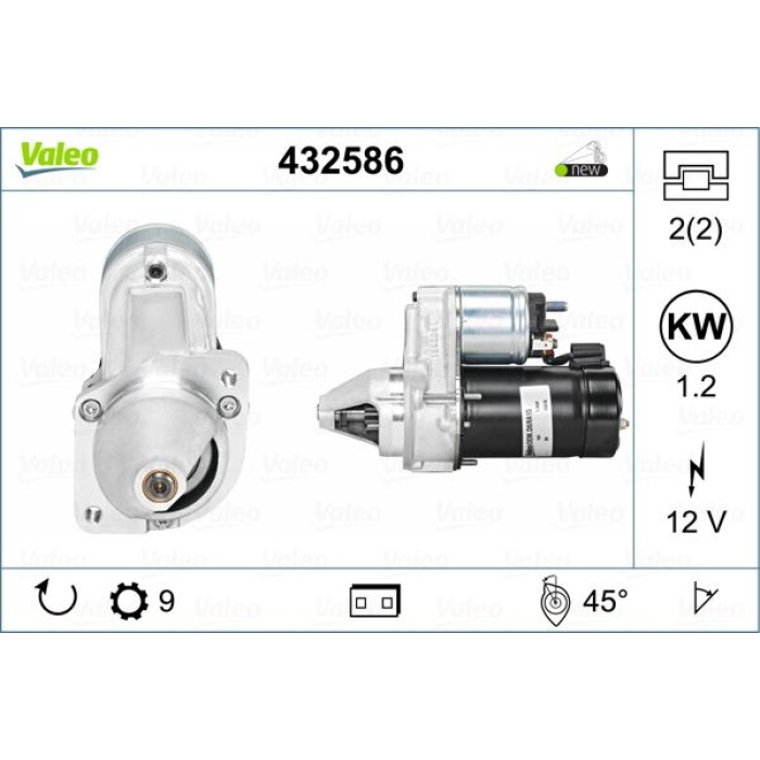 MARS MOTORU 12V 9 DIS D6RA BMW - VALEO 432586