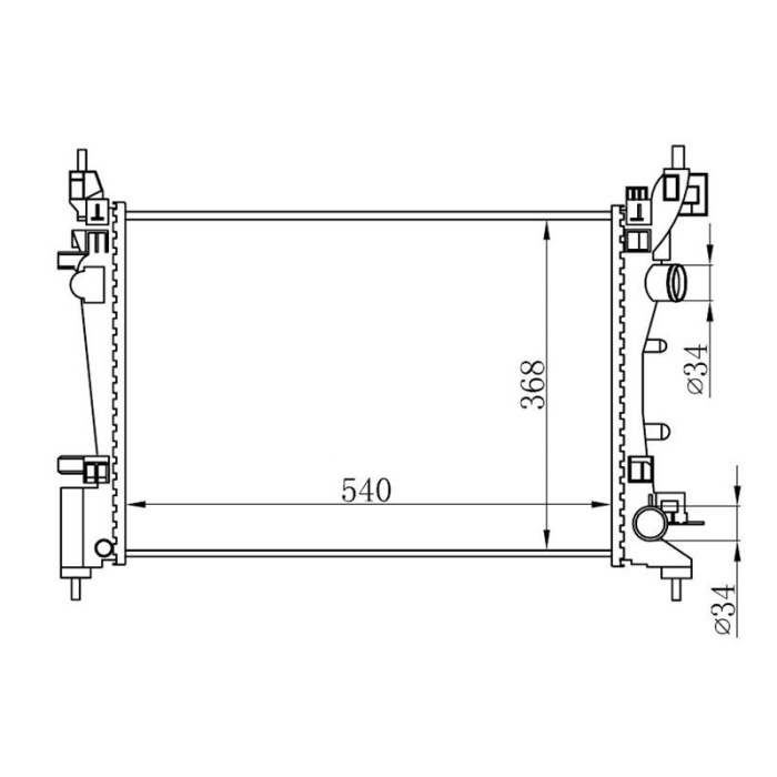 MOTOR RADYATORU 540x368x22 CORSA D 06-- 1.0-1.2-1.4-1.6 MANUEL - ORIS BOP147022