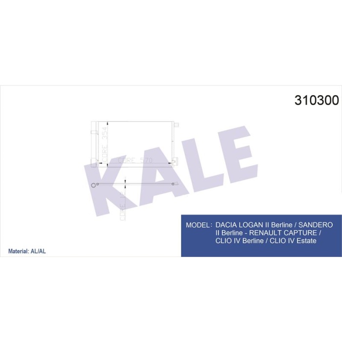 KLIMA KONDANSER FIORINO 1.3 JTD-NEMO 1.4 HDI-BIPPER 1.4 HDI - KALE 010ABC080